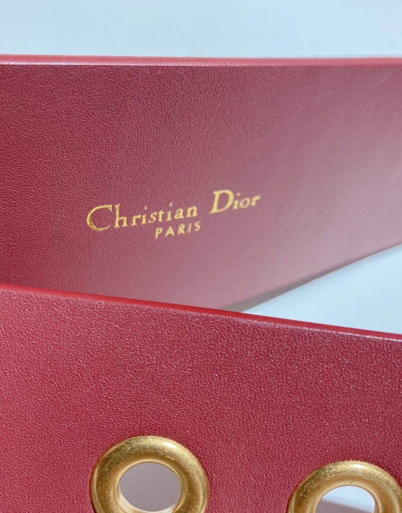 Christian Dior D-Shaped Lock Belt Red For Women