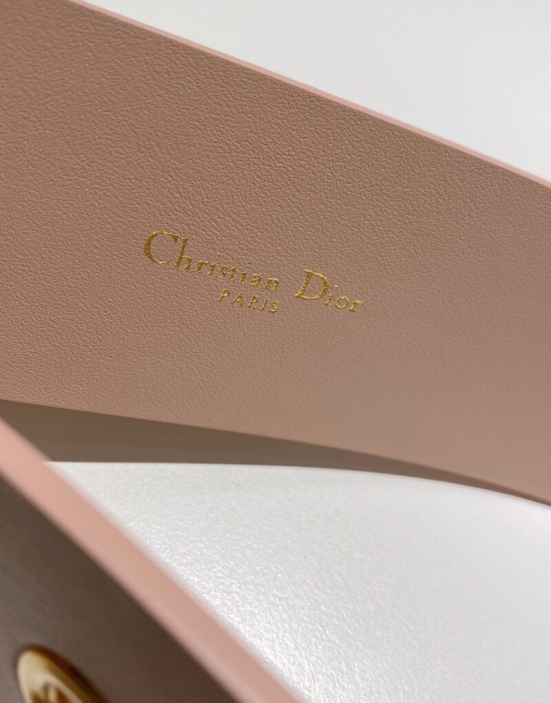 Christian Dior D-Shaped Lock Belt Light Pink For Women