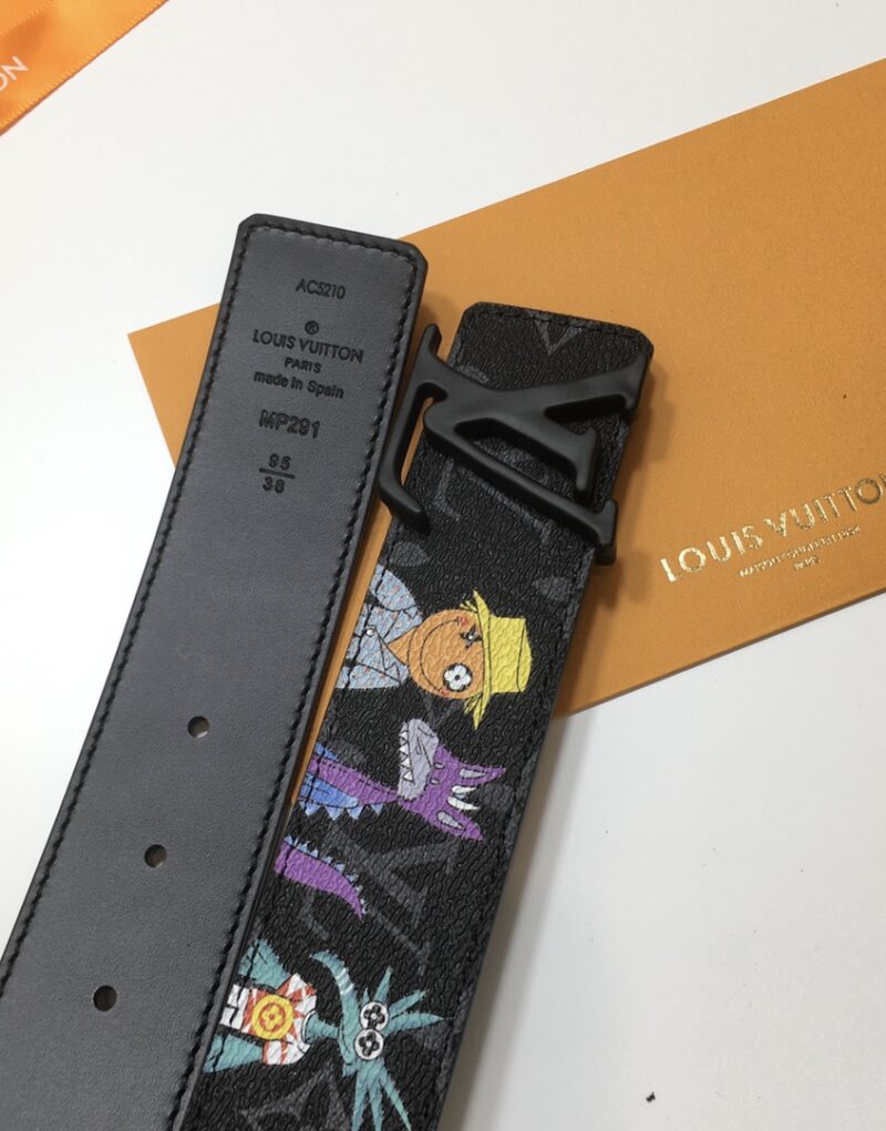 Louis Vuitton Cartoon Monogram Canvas Belt Black For Women