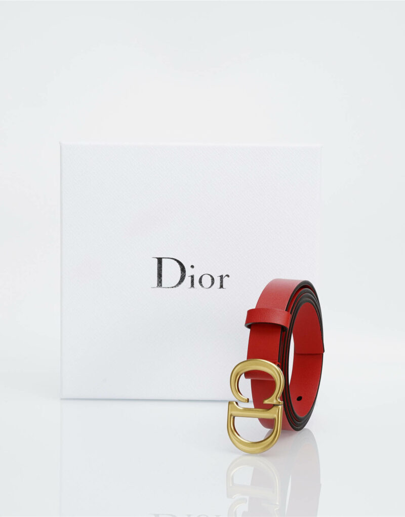 Christian Dior Saddle Belt Red For Women