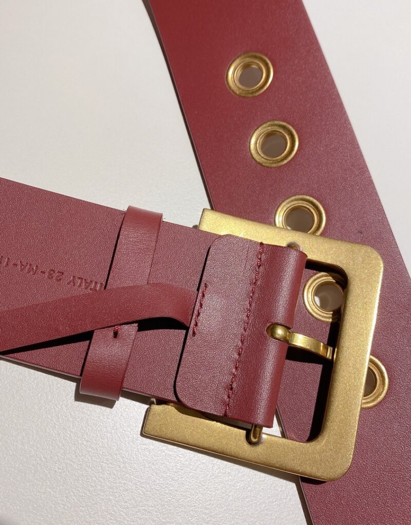 Christian Dior D-Shaped Lock Belt Red For Women