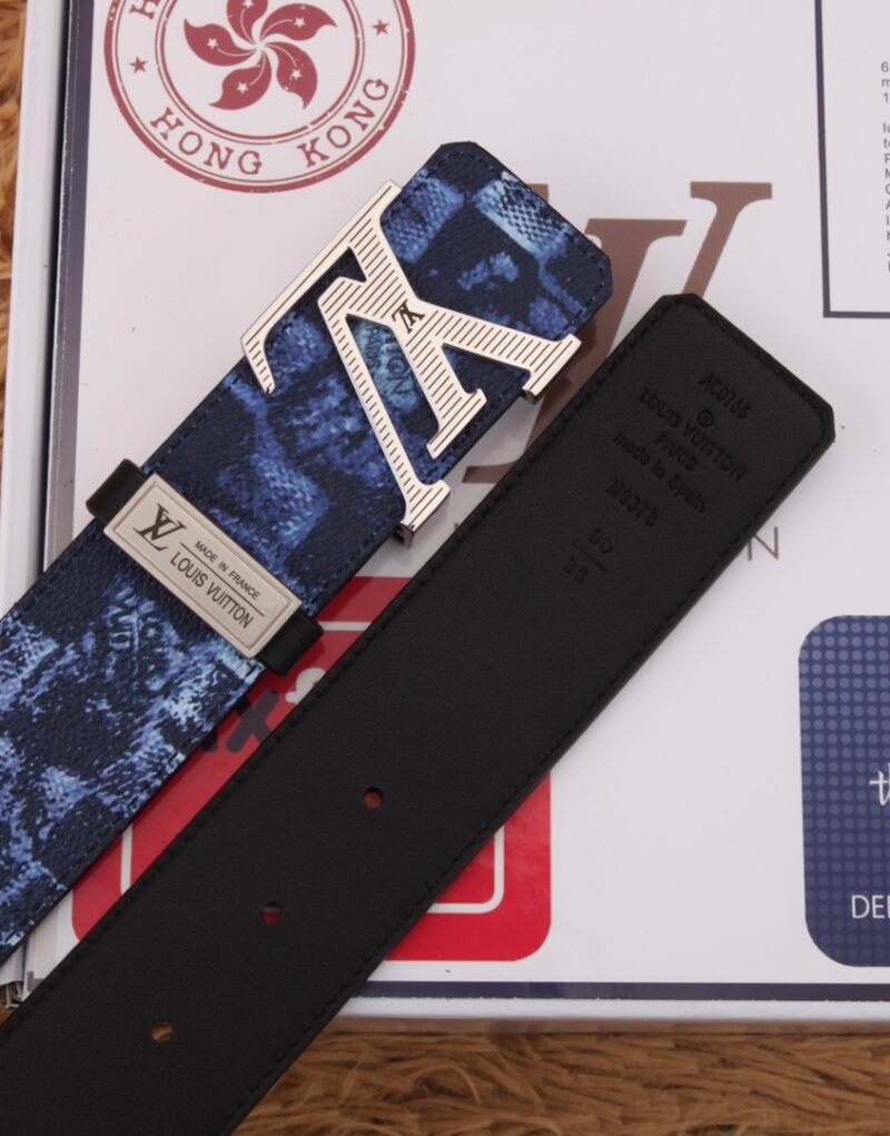 Louis Vuitton Damier Graphie Giant Canvas Belt Navy Blue For Women