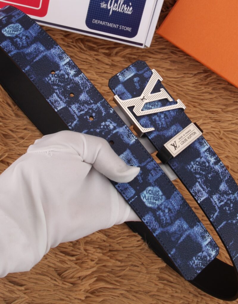 Louis Vuitton Damier Graphie Giant Canvas Belt Navy Blue For Women