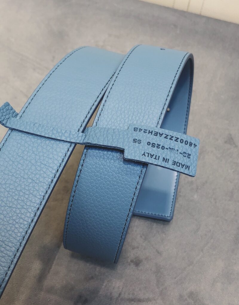 Christian Dior Gold Tone D-Fence Buckle Belt Blue For Women