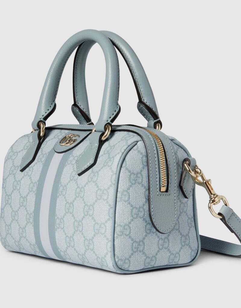 Gucci Ophidia GG Mini Top Handle Bag Dusty Blue For Women 8.4 Inches/ 21.3 Cm - 772053 FAD03 8741