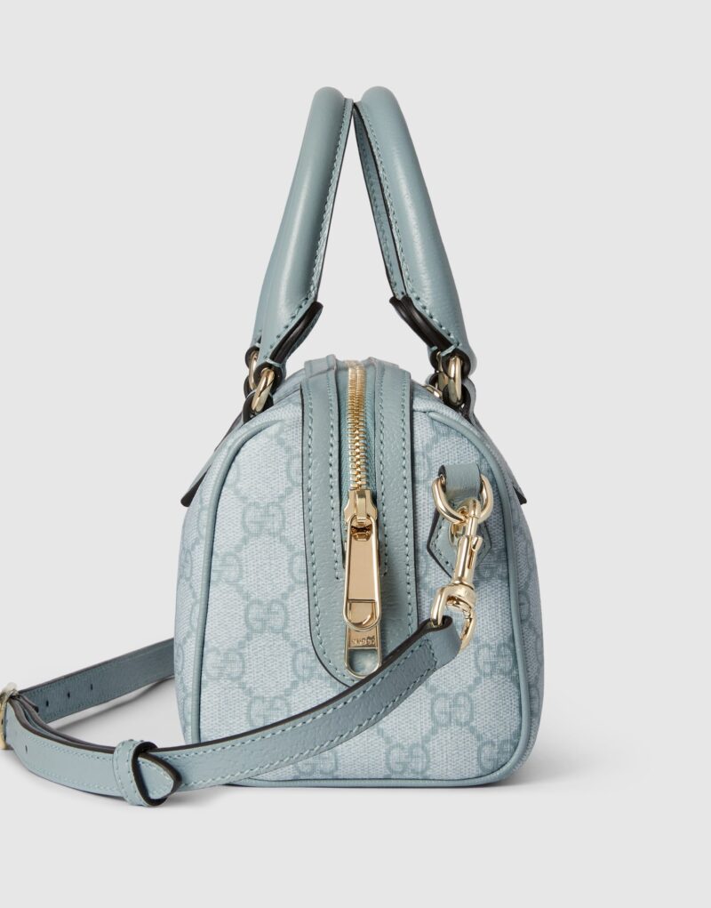 Gucci Ophidia GG Mini Top Handle Bag Dusty Blue For Women 8.4 Inches/ 21.3 Cm - 772053 FAD03 8741