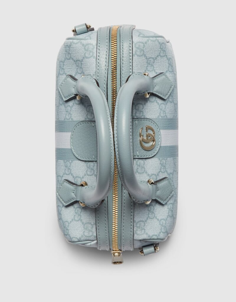 Gucci Ophidia GG Mini Top Handle Bag Dusty Blue For Women 8.4 Inches/ 21.3 Cm - 772053 FAD03 8741