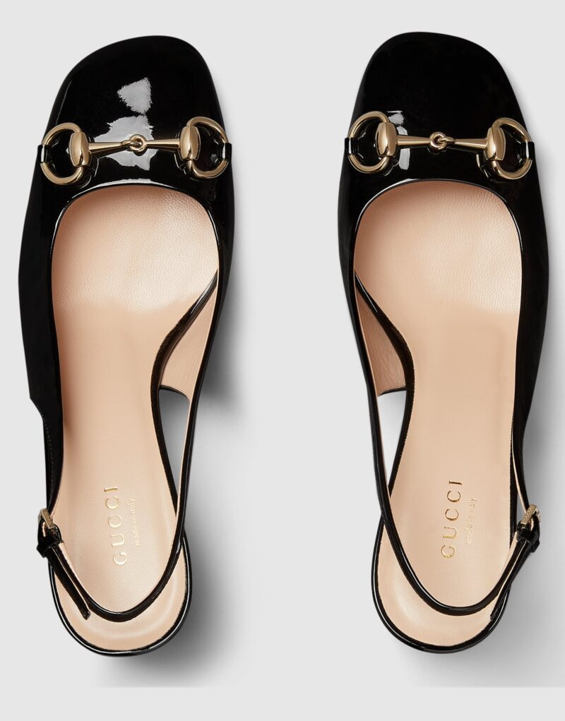 Gucci Horsebit Slingback Black For Women- 794324 BNC00 1000
