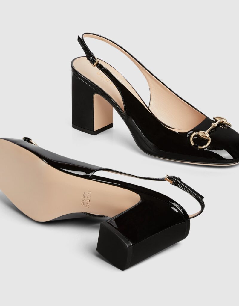 Gucci Horsebit Slingback Black For Women- 794324 BNC00 1000