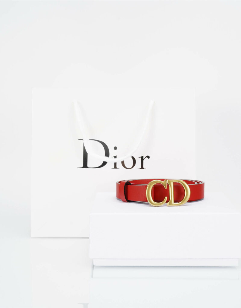 Christian Dior Saddle Belt Red For Women