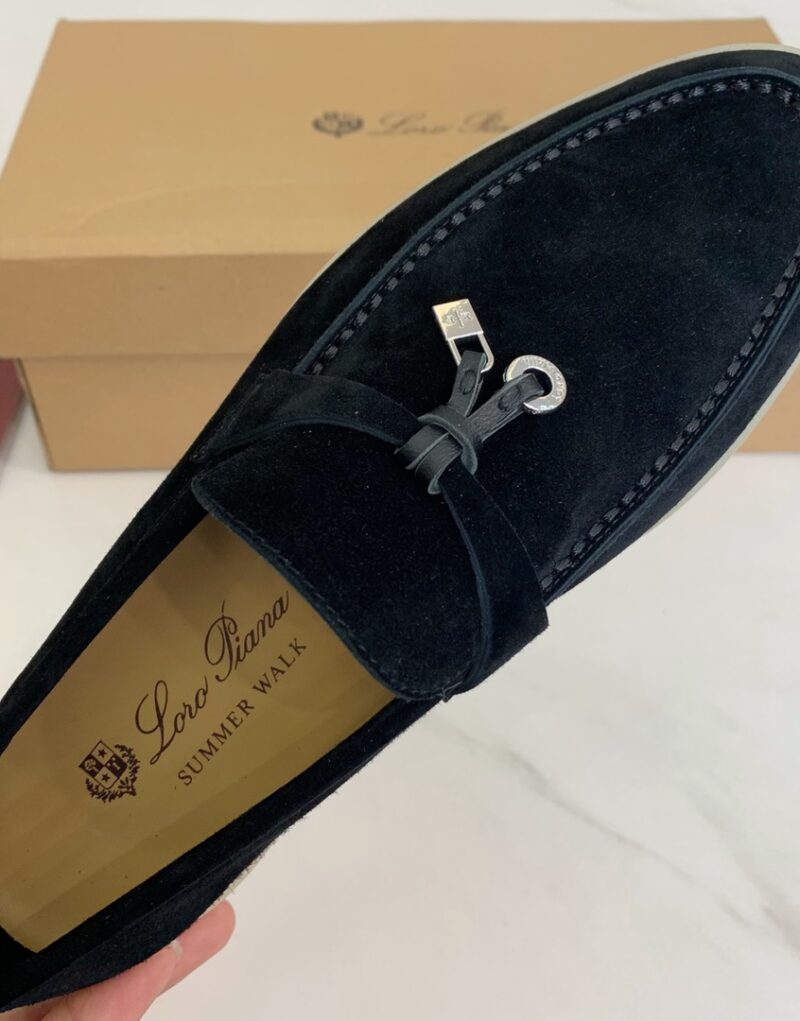 Loro Piana Summer Charms Walk Loafers Argo Blue Melange For Women - FAE5444 W948