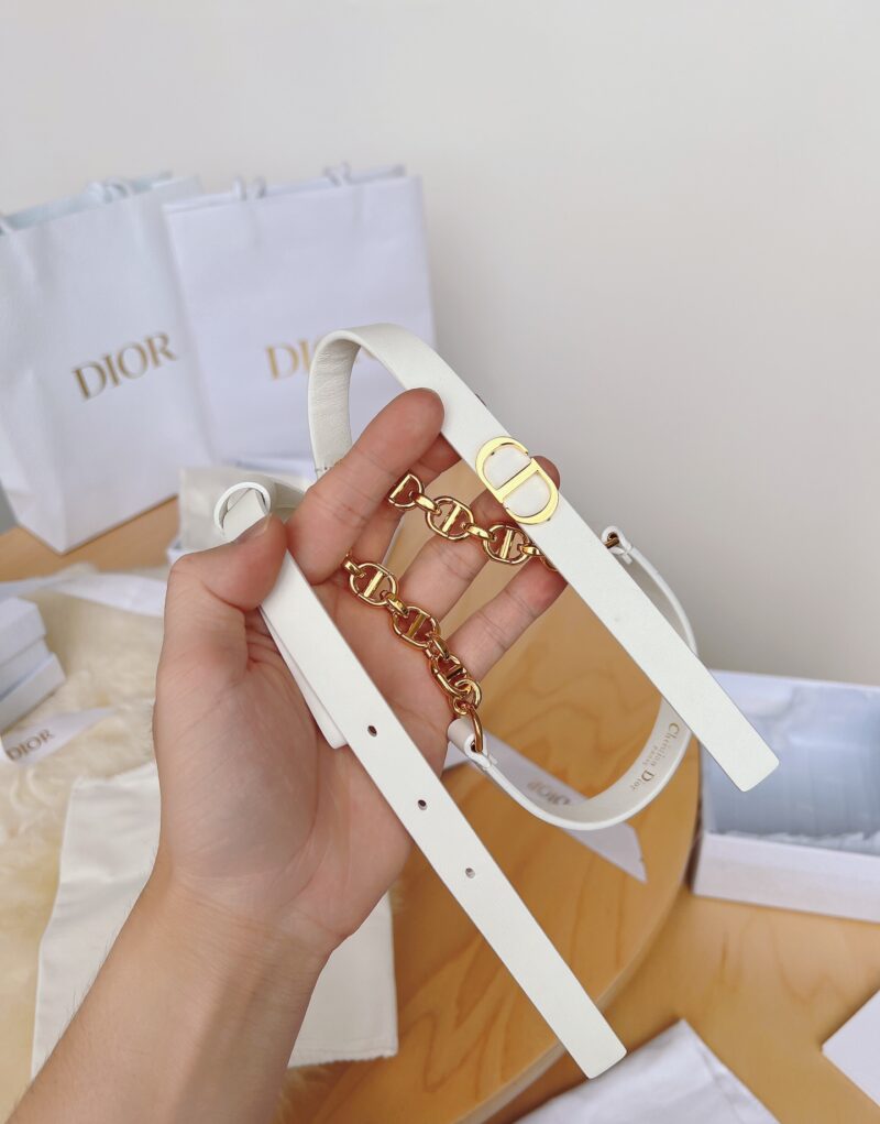 Christian Dior 30 Montaigne Belt White For Women