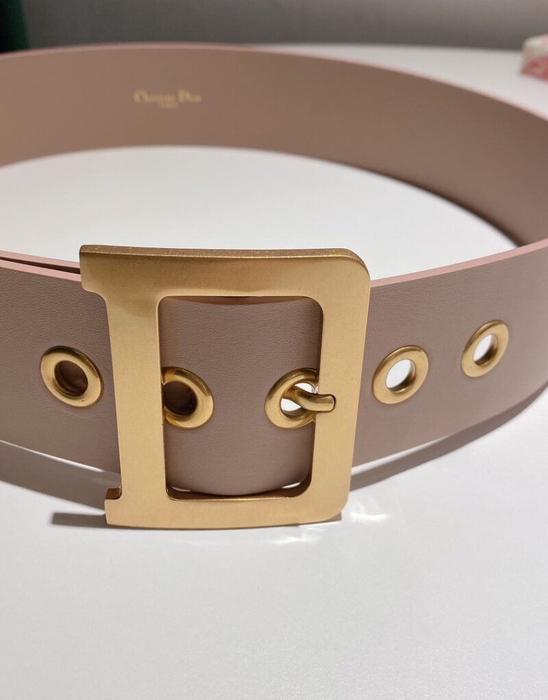 Christian Dior D-Shaped Lock Belt Light Pink For Women