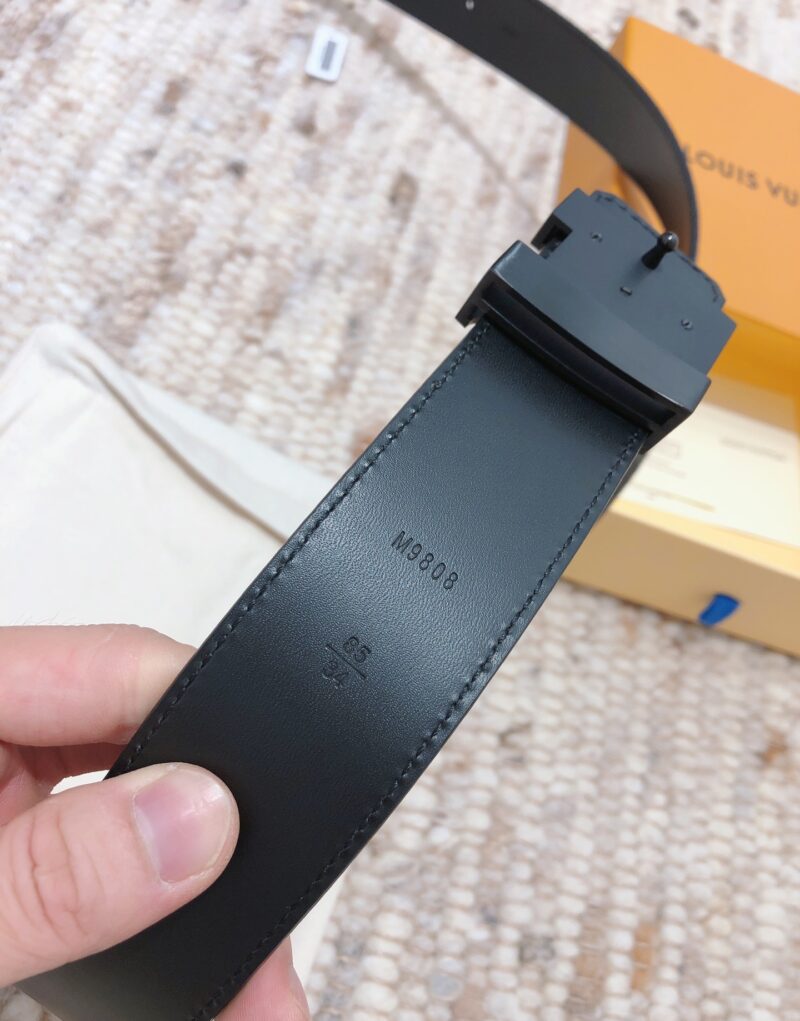 Louis Vuitton LV Initiales Damier Azur Canvas Belt Black For Women