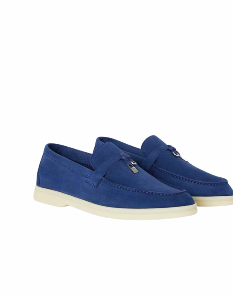 Loro Piana Summer Charms Walk Loafers Blue Fluorite For Women - FAE5444 W13O