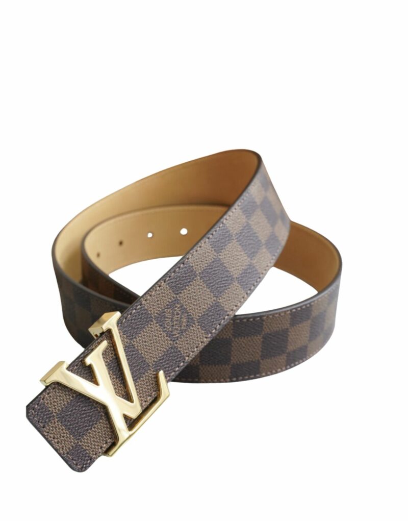 Louis Vuitton Damier Gold Tone Buckle Belt Brown For Women