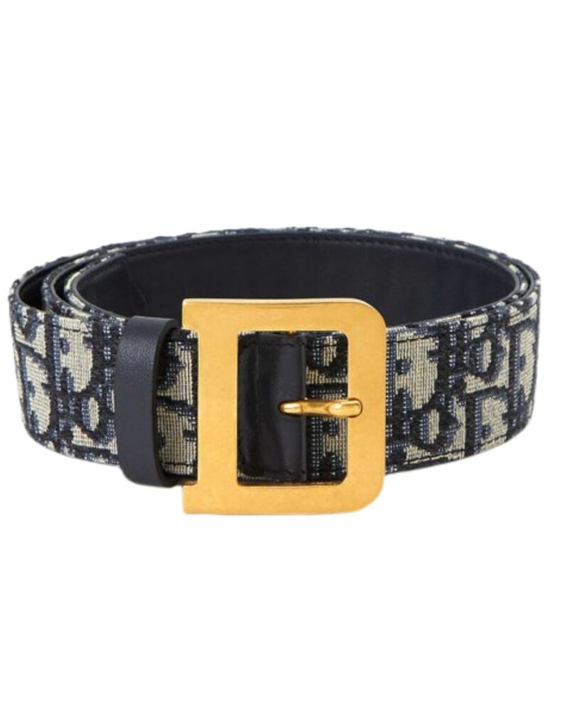 Christian Dior Oblique Belt Blue For Women