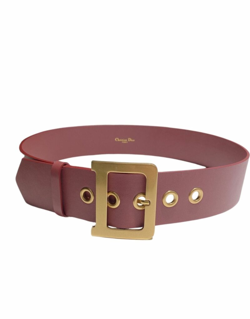 Christian Dior D-Shaped Lock Belt Red For Women