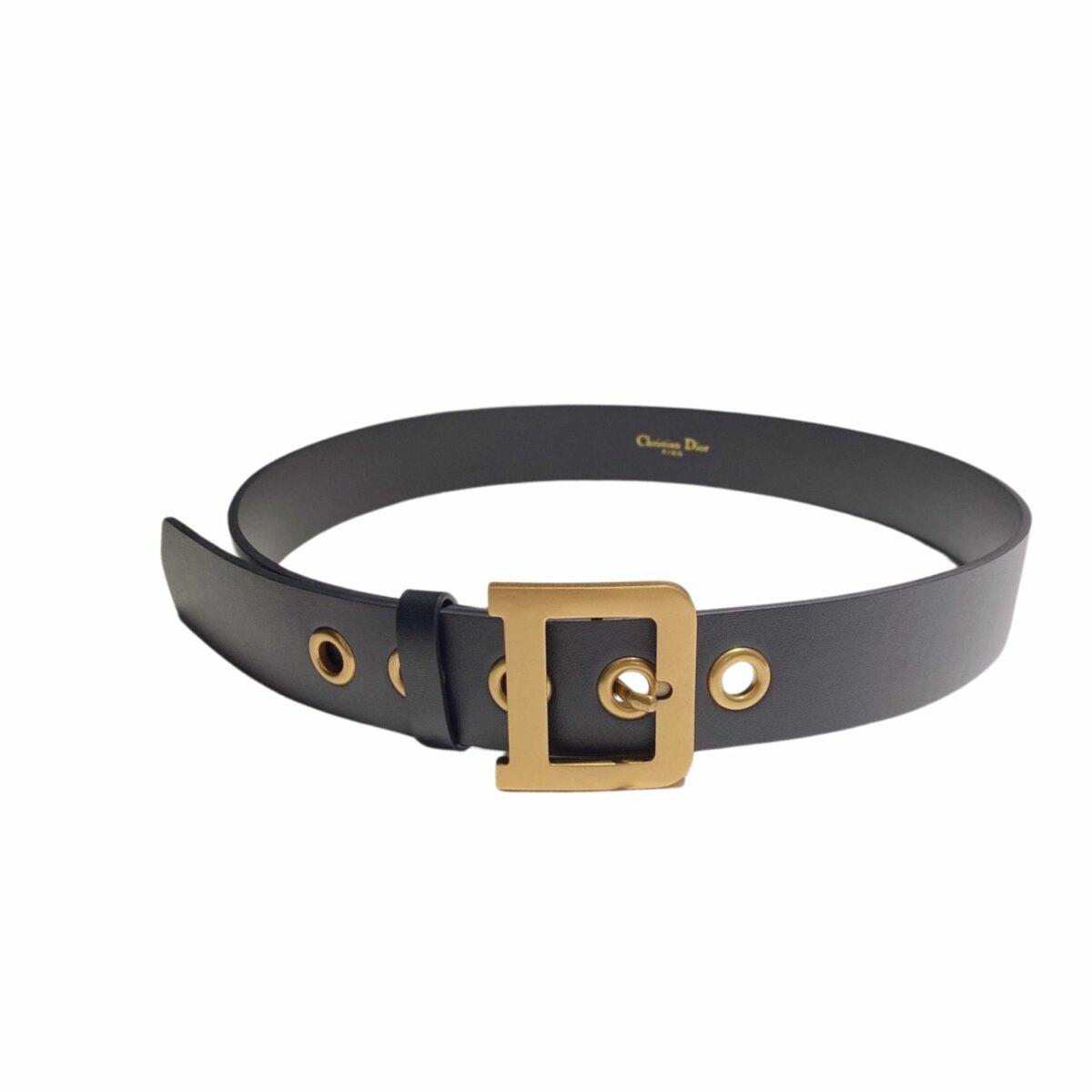 Christian Dior D-Shaped Lock Belt BlackFor Women