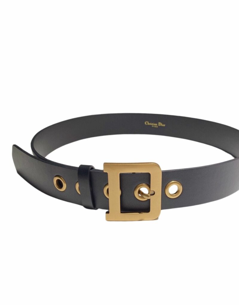 Christian Dior D-Shaped Lock Belt BlackFor Women