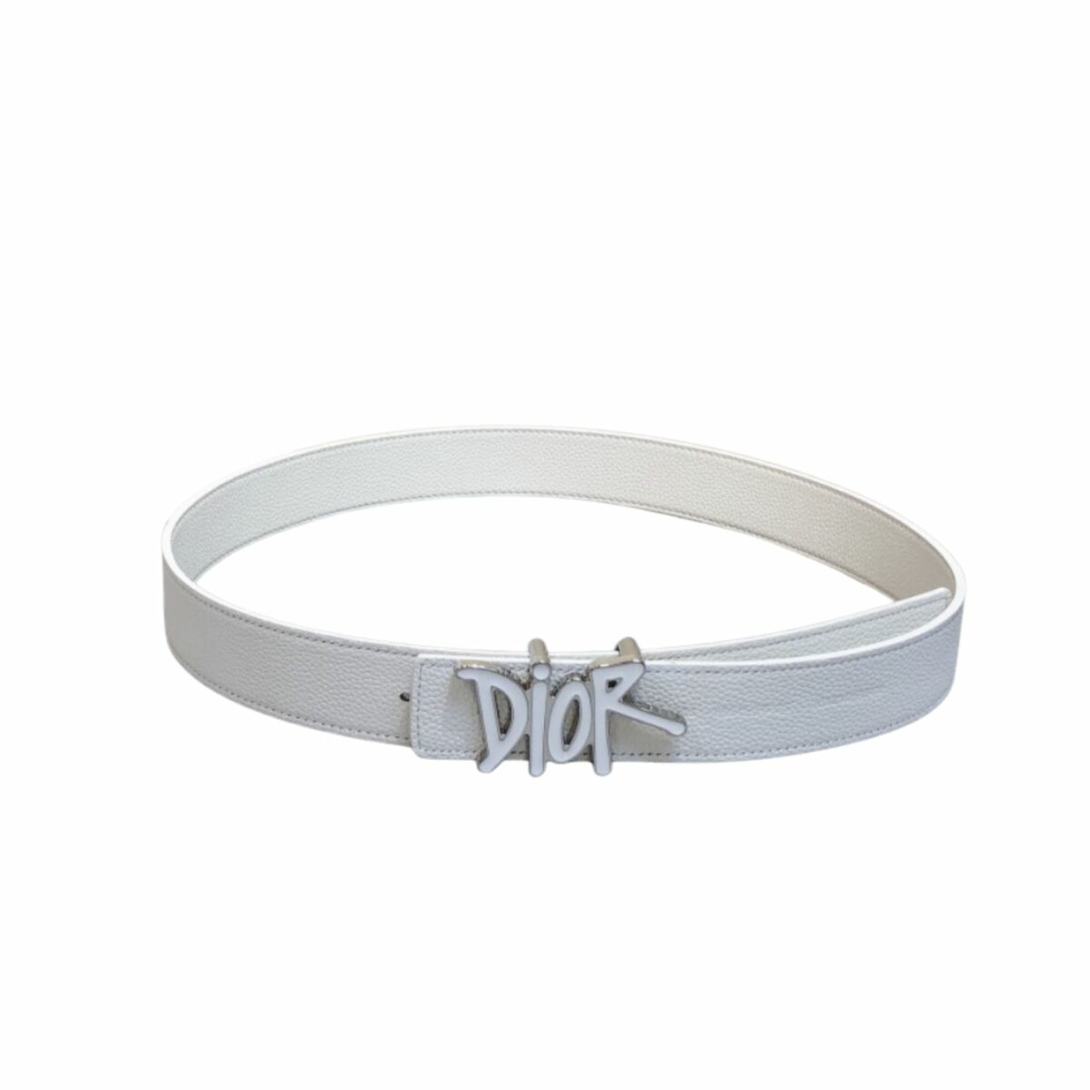 Christian Dior D-Fence Buckle Belt White For Women