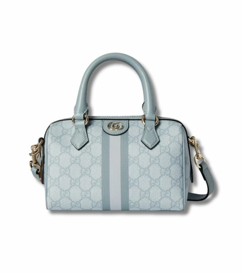 Gucci Ophidia GG Mini Top Handle Bag Dusty Blue For Women 8.4 Inches/ 21.3 Cm - 772053 FAD03 8741
