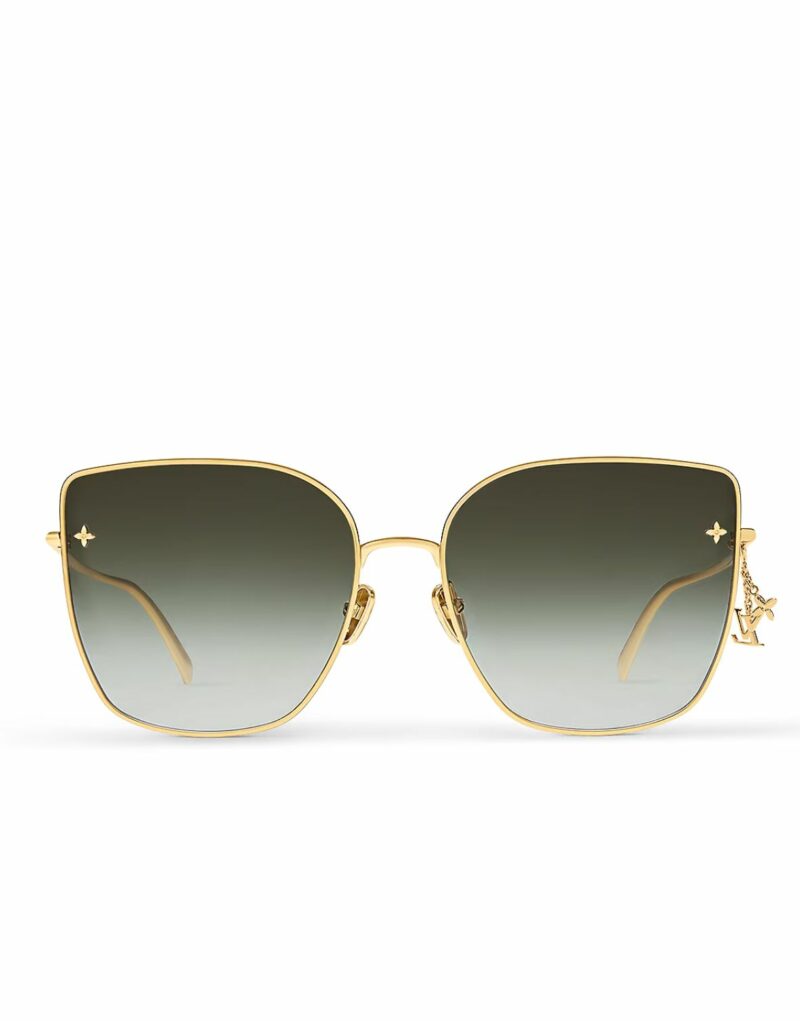 Louis Vuitton Charm Cat Eye Sunglasses Gold For Women Z1720U