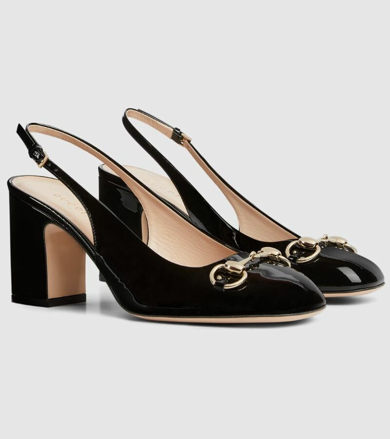 Gucci Horsebit Slingback Black For Women- 794324 BNC00 1000