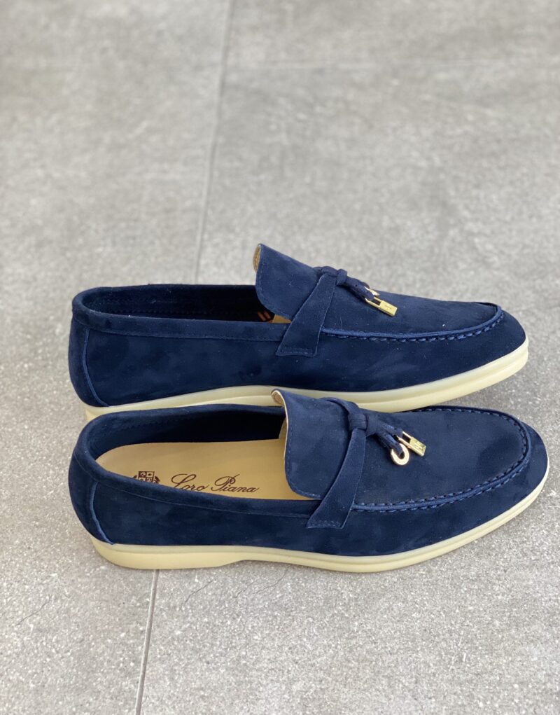 Loro Piana Summer Charms Walk Loafers Blue Fluorite For Women - FAE5444 W13O