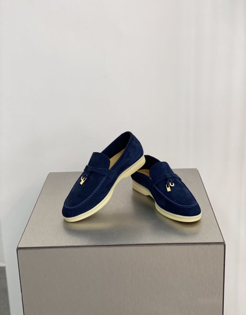 Loro Piana Summer Charms Walk Loafers Blue Fluorite For Women - FAE5444 W13O