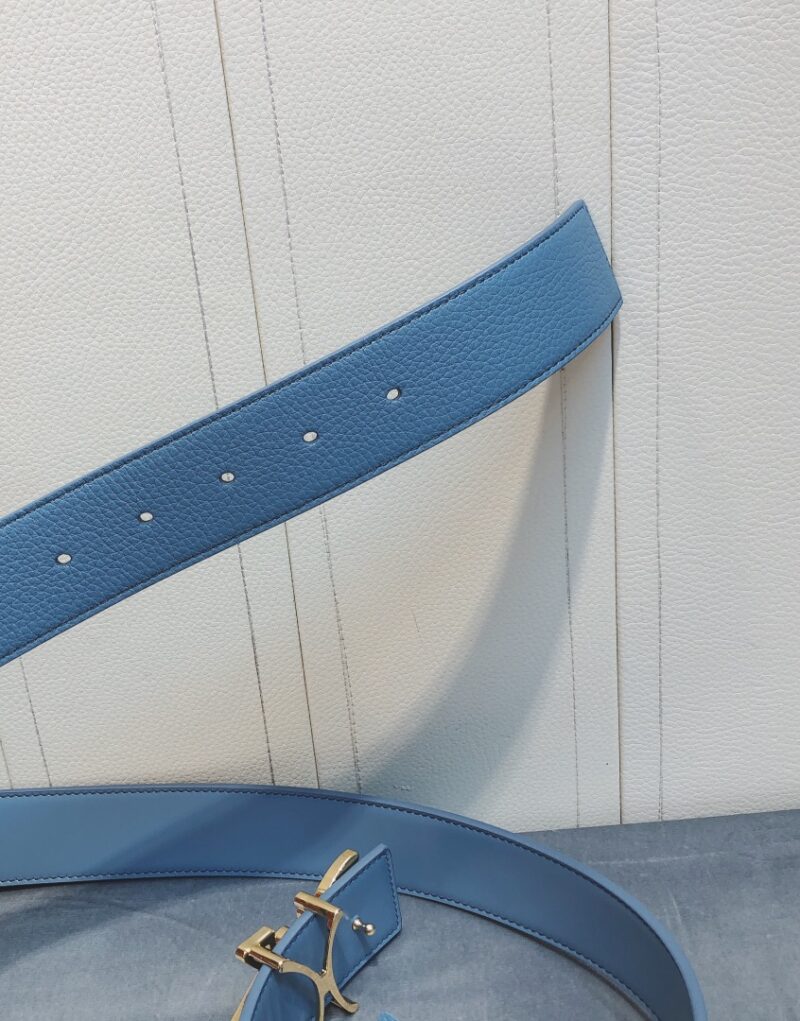 Christian Dior Black D-Fence Buckle Belt Blue For Women