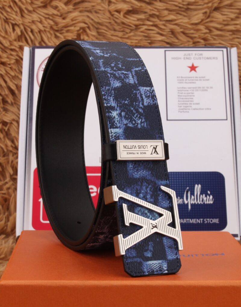 Louis Vuitton Damier Graphie Giant Canvas Belt Navy Blue For Women