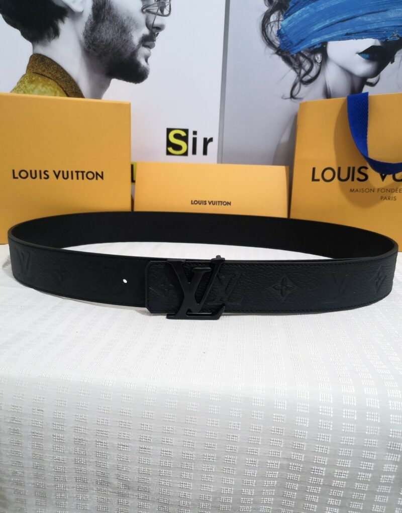 Louis Vuitton Black Buckle LV Iconic Monnogram Belt Black For Women