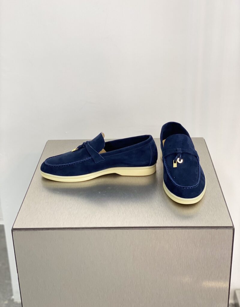 Loro Piana Summer Charms Walk Loafers Blue Fluorite For Women - FAE5444 W13O