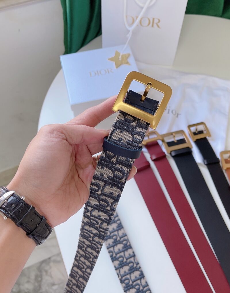 Christian Dior Oblique Belt Blue For Women