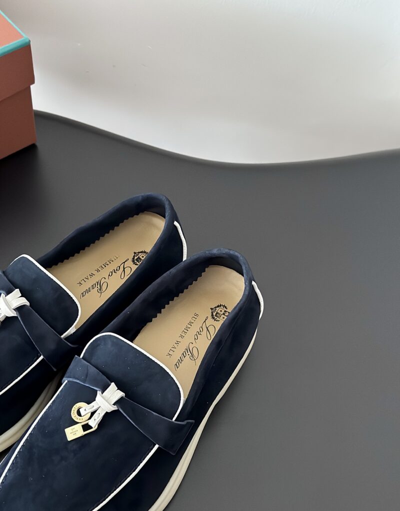 Loro Piana Summer Charms Walk Loafers Navy Blue For Women - FAL5899 W000