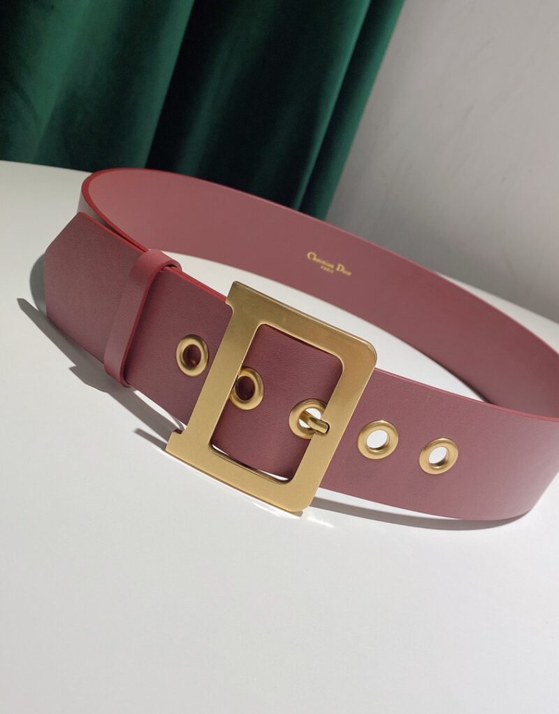 Christian Dior D-Shaped Lock Belt Red For Women
