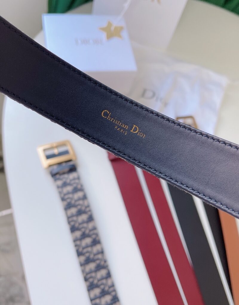 Christian Dior Oblique Belt Blue For Women