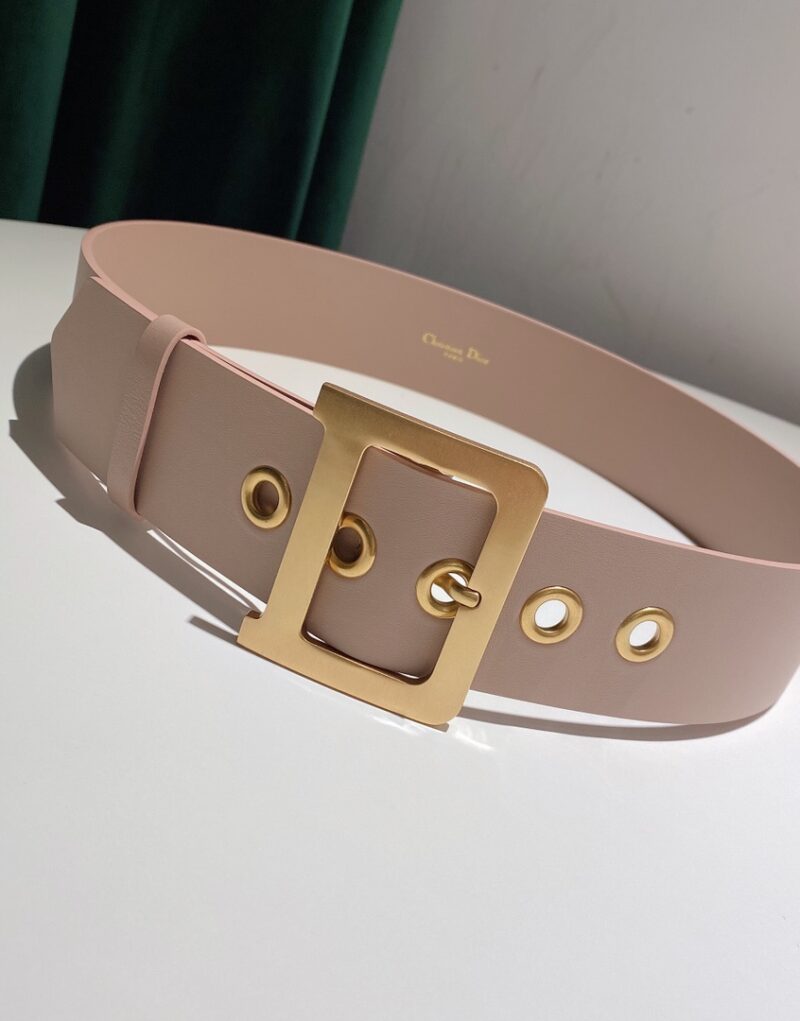 Christian Dior D-Shaped Lock Belt Light Pink For Women