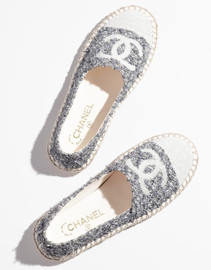 Chanel Espadrilles White And Black For Women- G45602 B16103 NW250