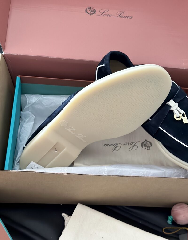 Loro Piana Summer Charms Walk Loafers Navy Blue For Women - FAL5899 W000