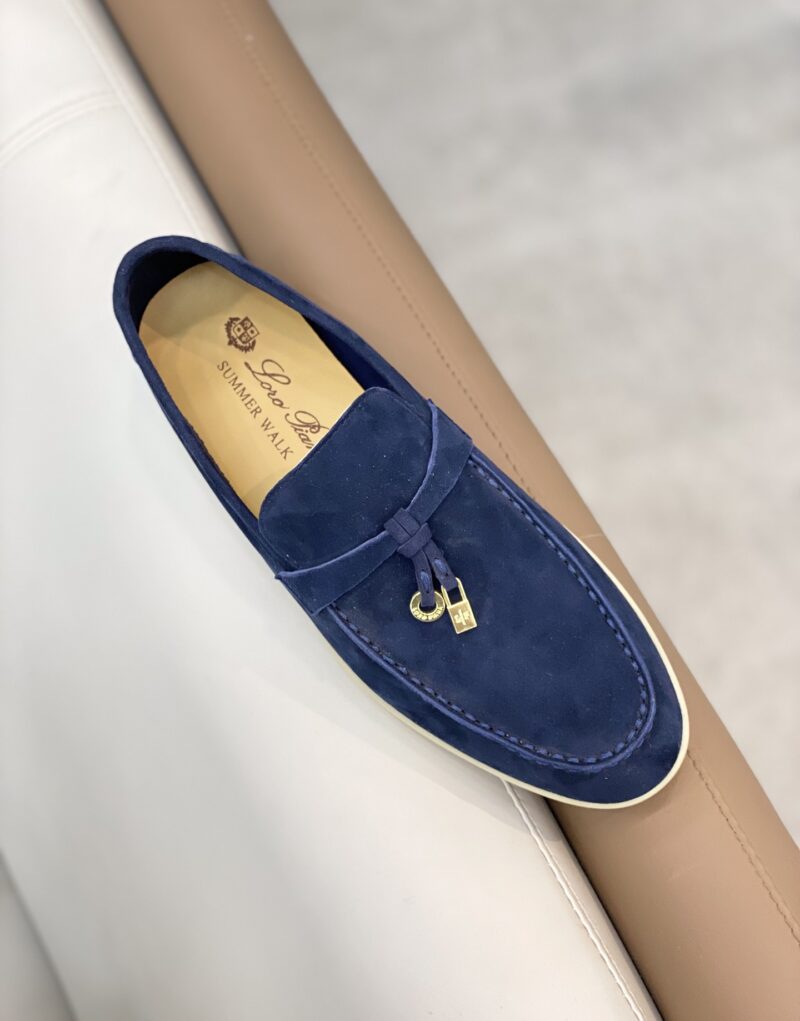 Loro Piana Summer Charms Walk Loafers Blue Fluorite For Women - FAE5444 W13O