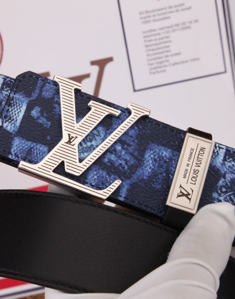 Louis Vuitton Damier Graphie Giant Canvas Belt Navy Blue For Women