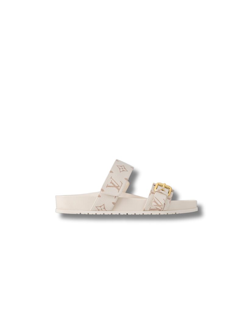 Louis Vuitton Bom Dia Flat Comfort Mule Beige For Women 1ACHYI
