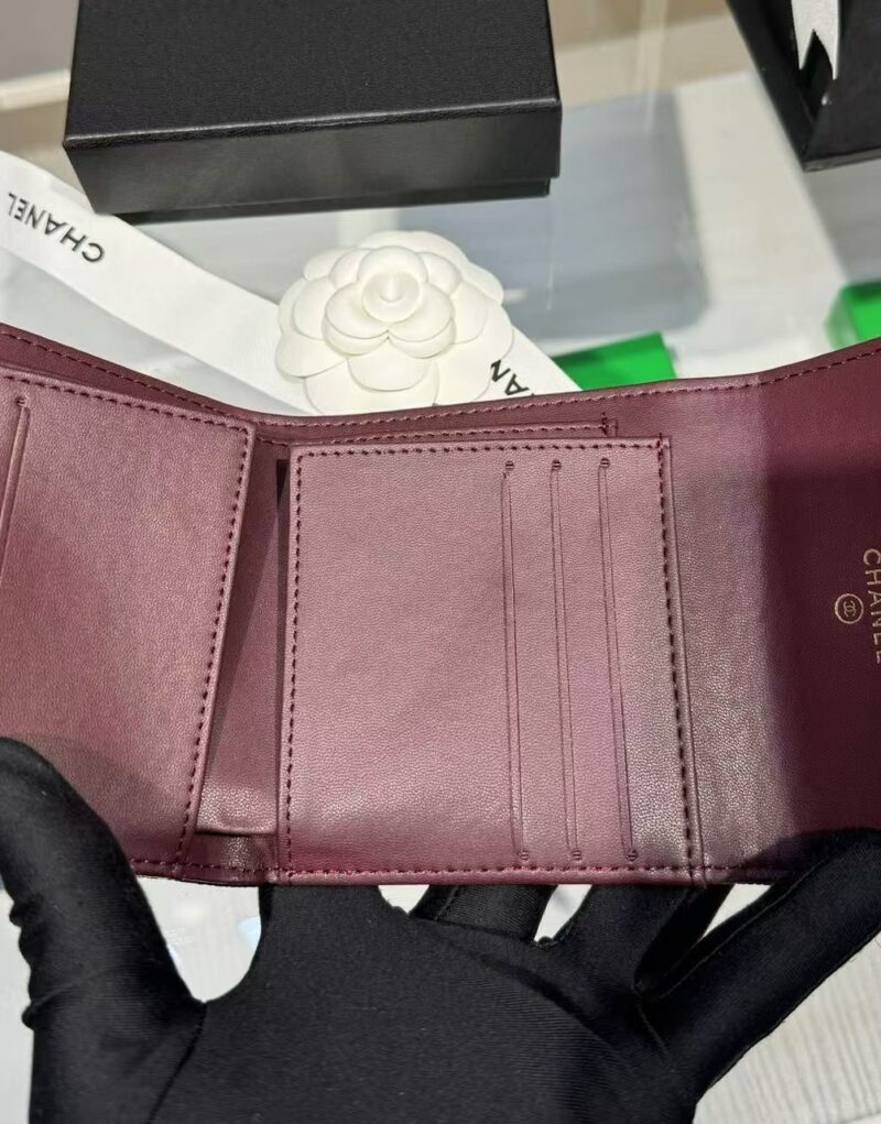 Chanel CO-CO Flap Card Holder Wallet 11.5cm/7.4in Gold Hardware For Women Black