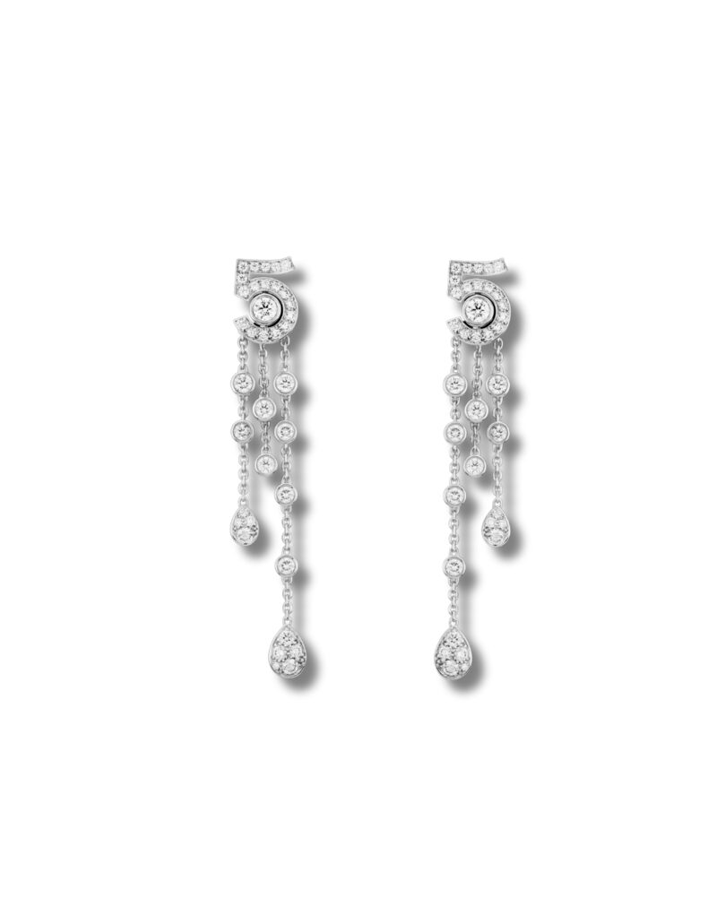 Chanel Eternal N°5 Transformable Earrings White Gold For Women J12417
