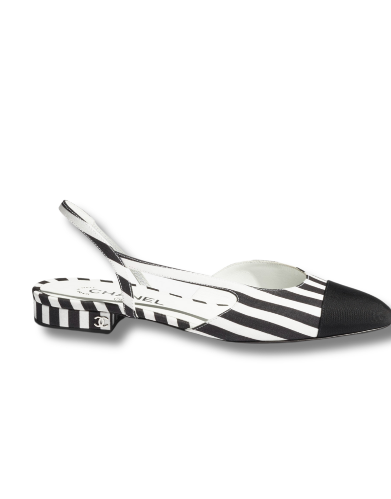 Chanel Slingbacks Sandals White And Black For Women G31319 B16024 NW006