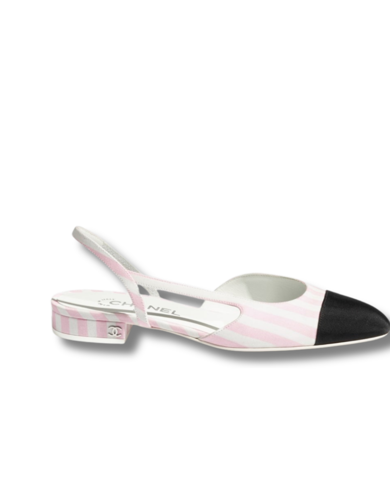 Chanel Slingbacks Sandals White, Pink And Black For Women G31319 B16024 NW004