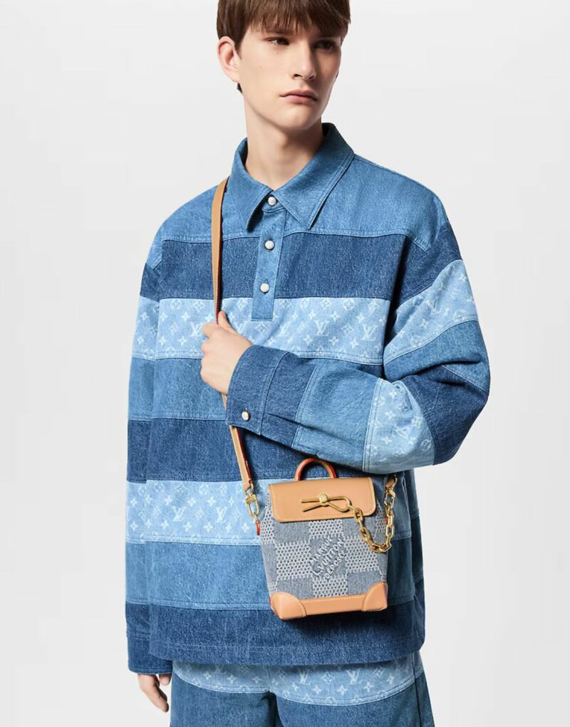 Louis Vuitton Nano Steamer Denim For Men 15cm/ 5.9in N40751