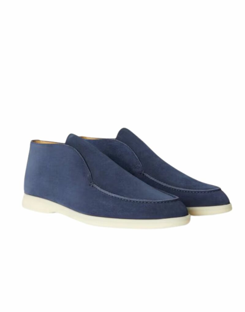Loro Piana Open Walk Chukka Boots Blue For Men FAB4368
